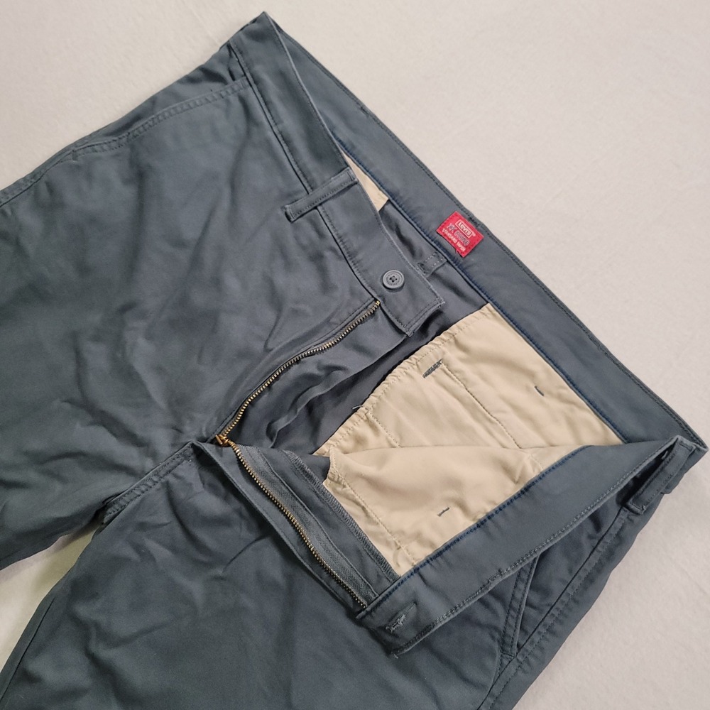 Levi's XX Chino Standard Taper Pants Mens 38x34 Gray Solid Stretch Casual Chinos